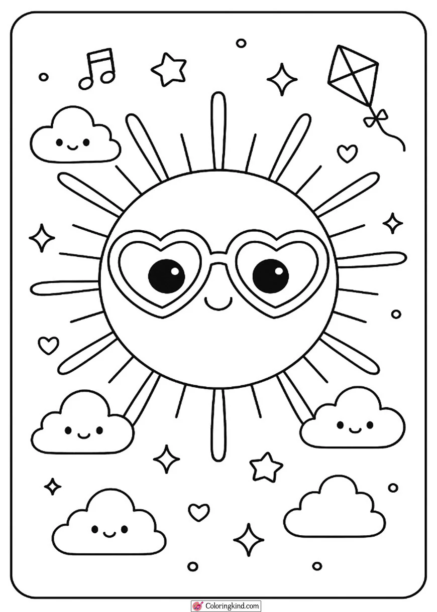 Happy Sun with Sunglasses