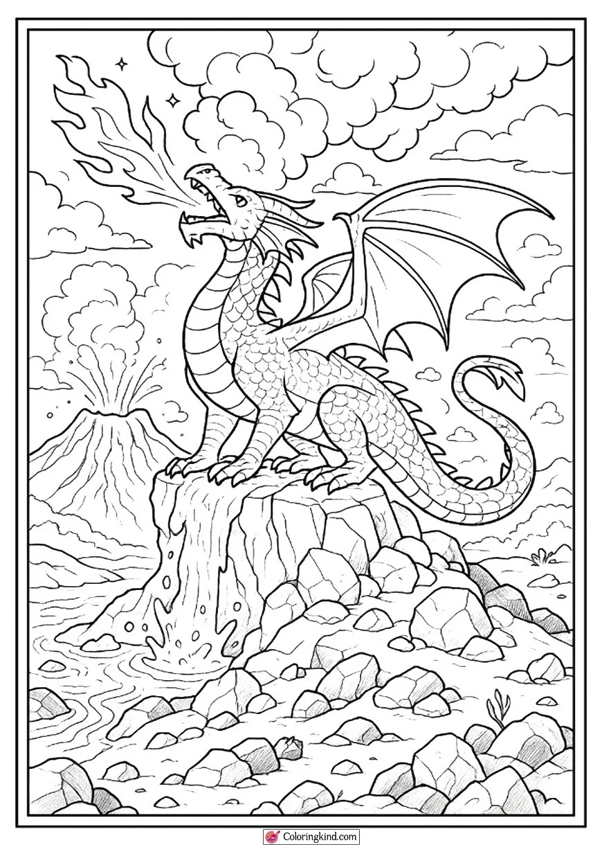 Volcano Rim Fire-Breathing Dragon