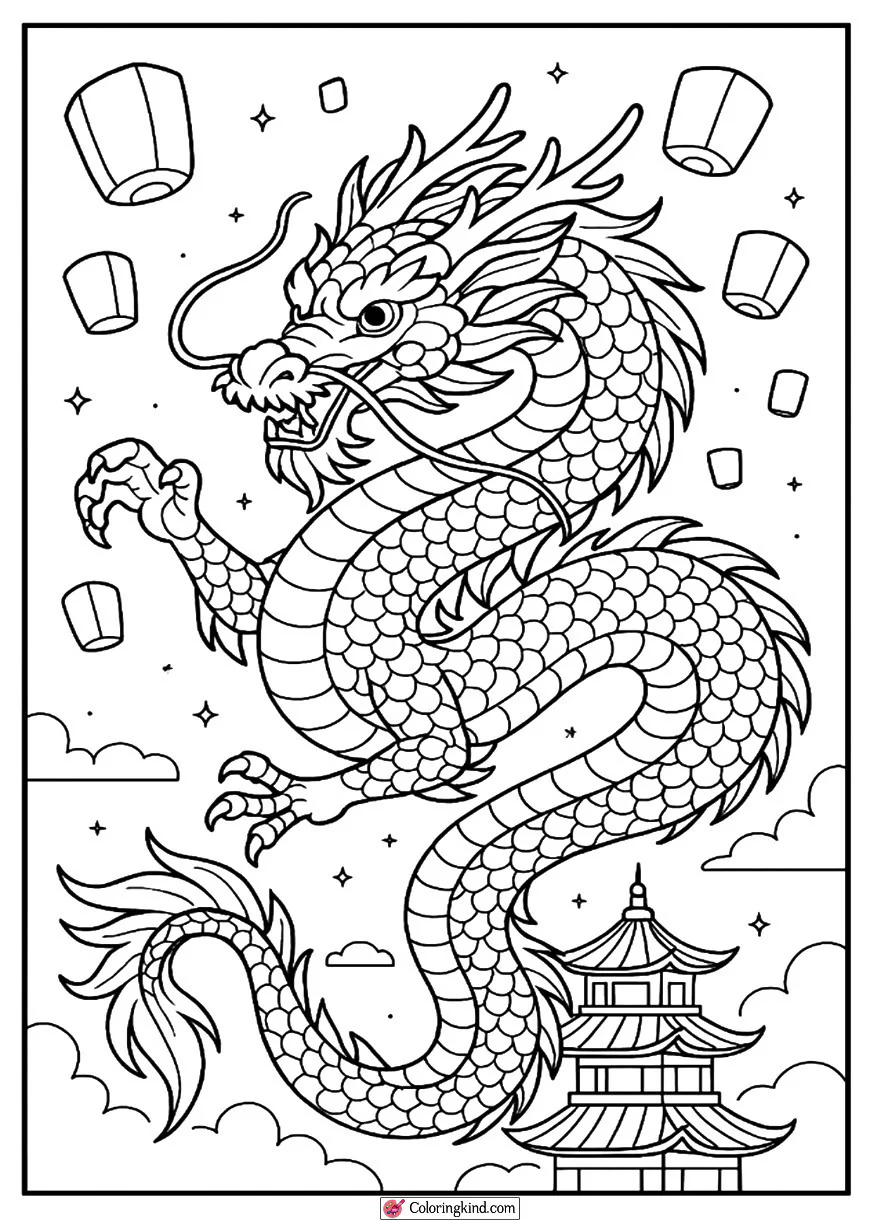 Sky Lantern Festival with Dancing Dragon