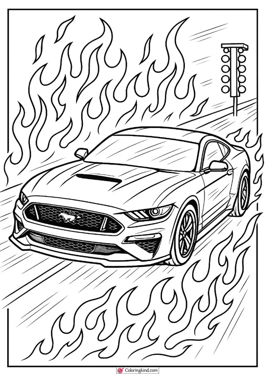 Ford Mustang GT in a Drag Strip Race
