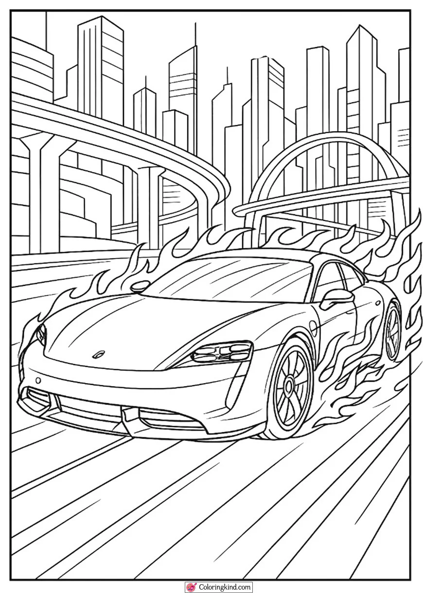 Porsche Taycan Racing in a Future City