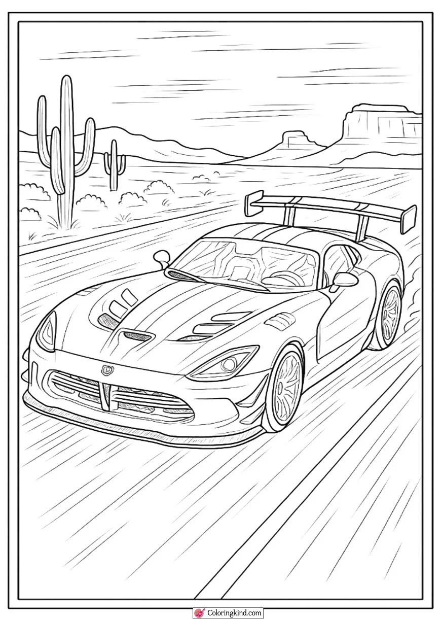 Dodge Viper ACR in a Desert Highway Race