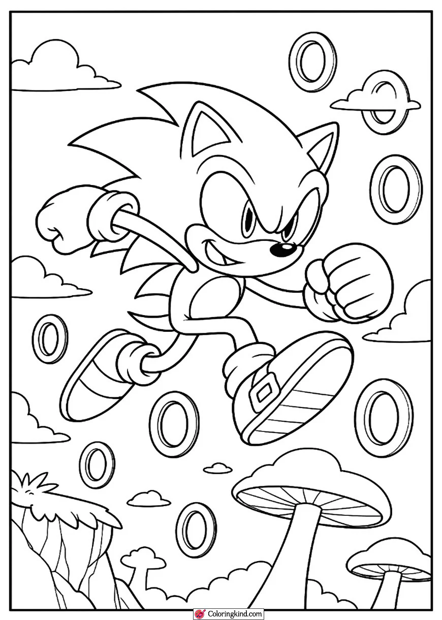 Sonic Leaping Through a Floating Ring Path