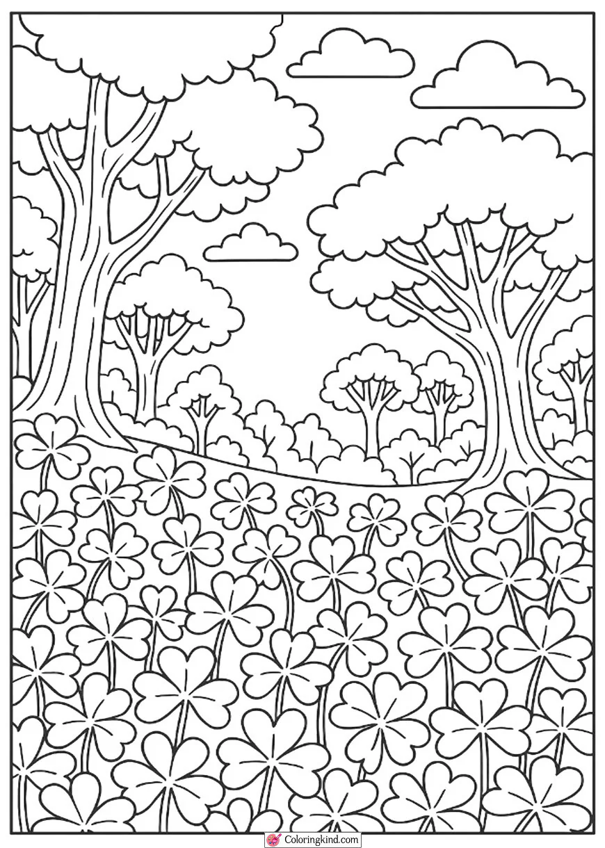Magical Forest Filled with Shamrocks