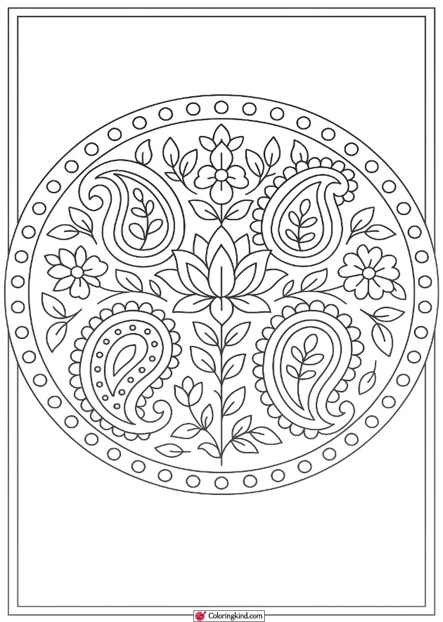 Indian Paisley Mandala