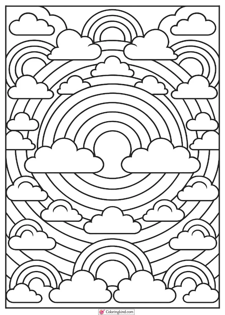 Rainbow Cloud Mandala