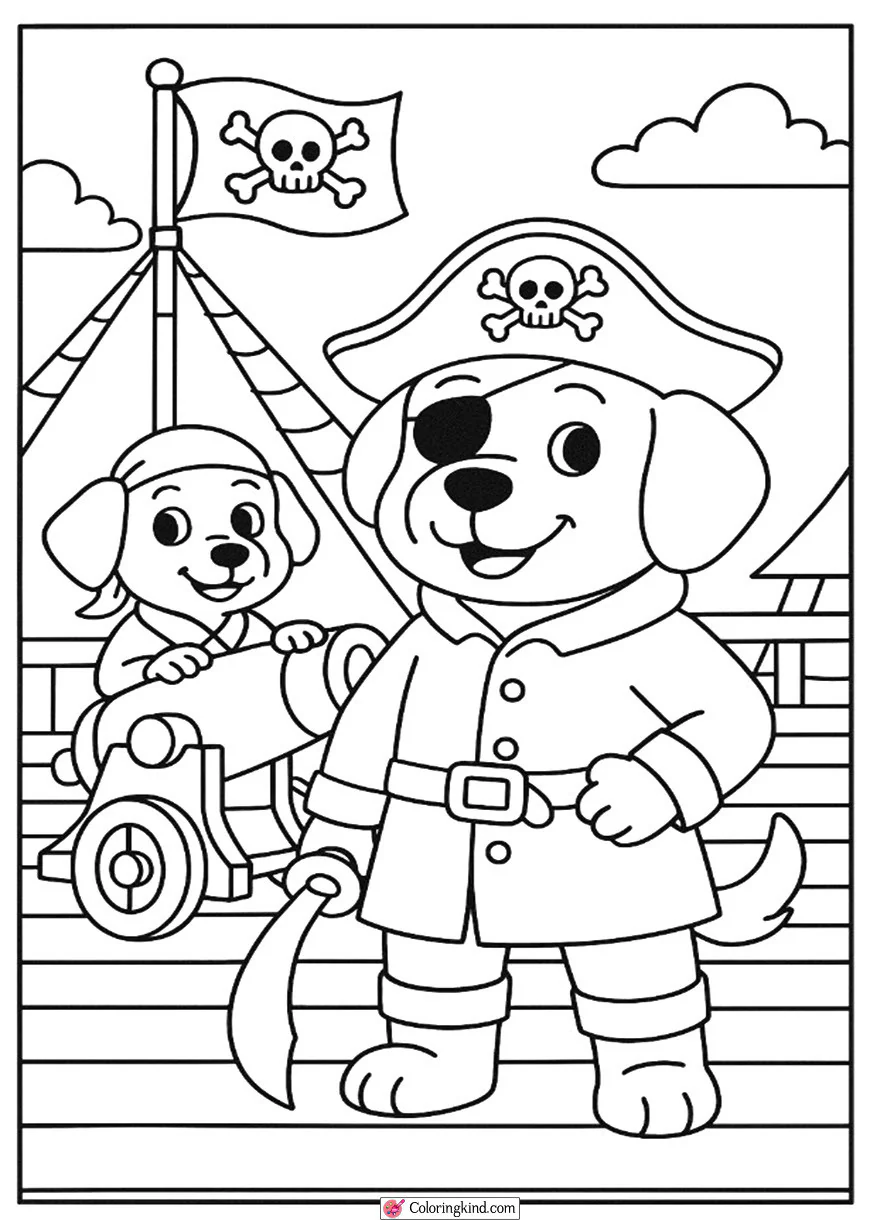 Pirate Dogs on a Ship