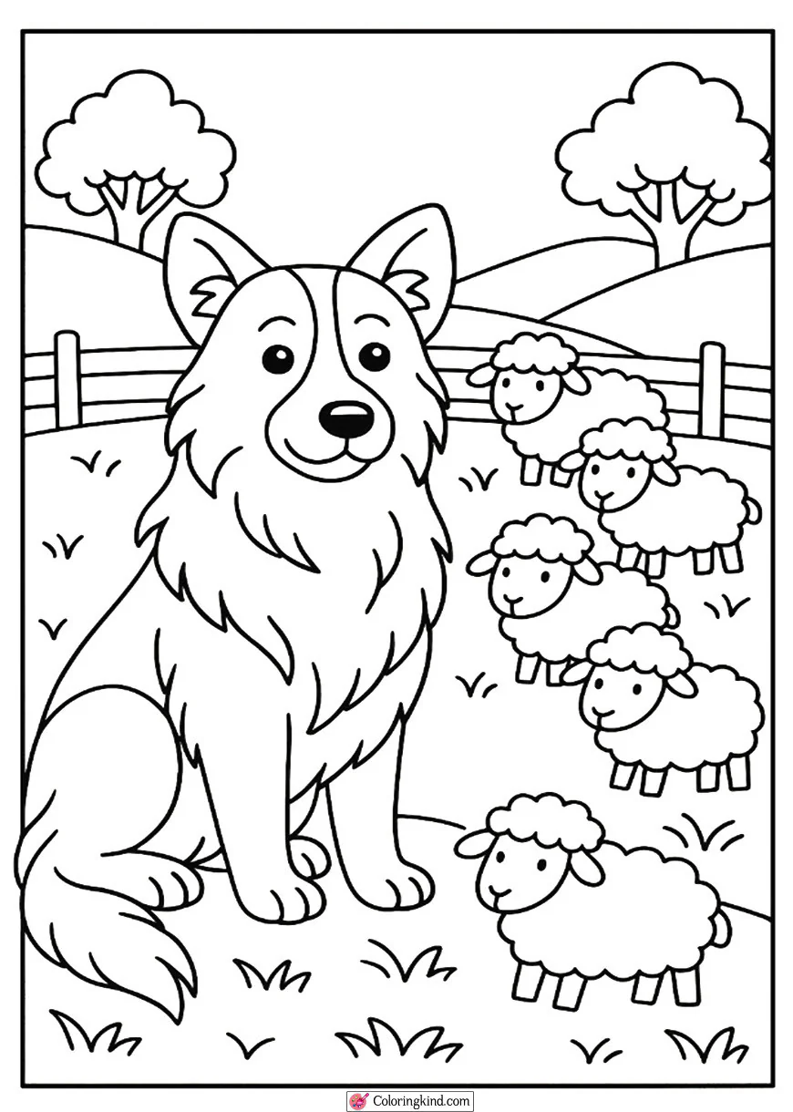 Sheepdog Guarding the Flock