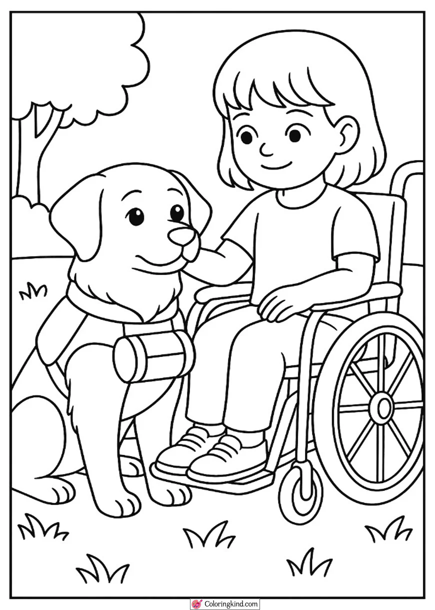 Service Dog Helping a Child