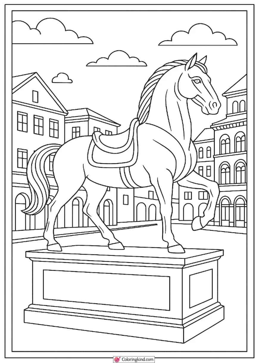 Horse Statue in Historic City