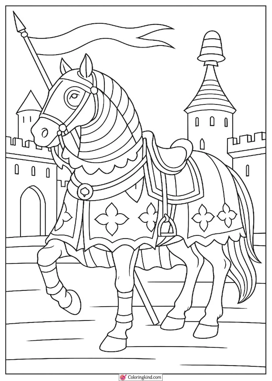 Medieval Horse in Jousting Gear