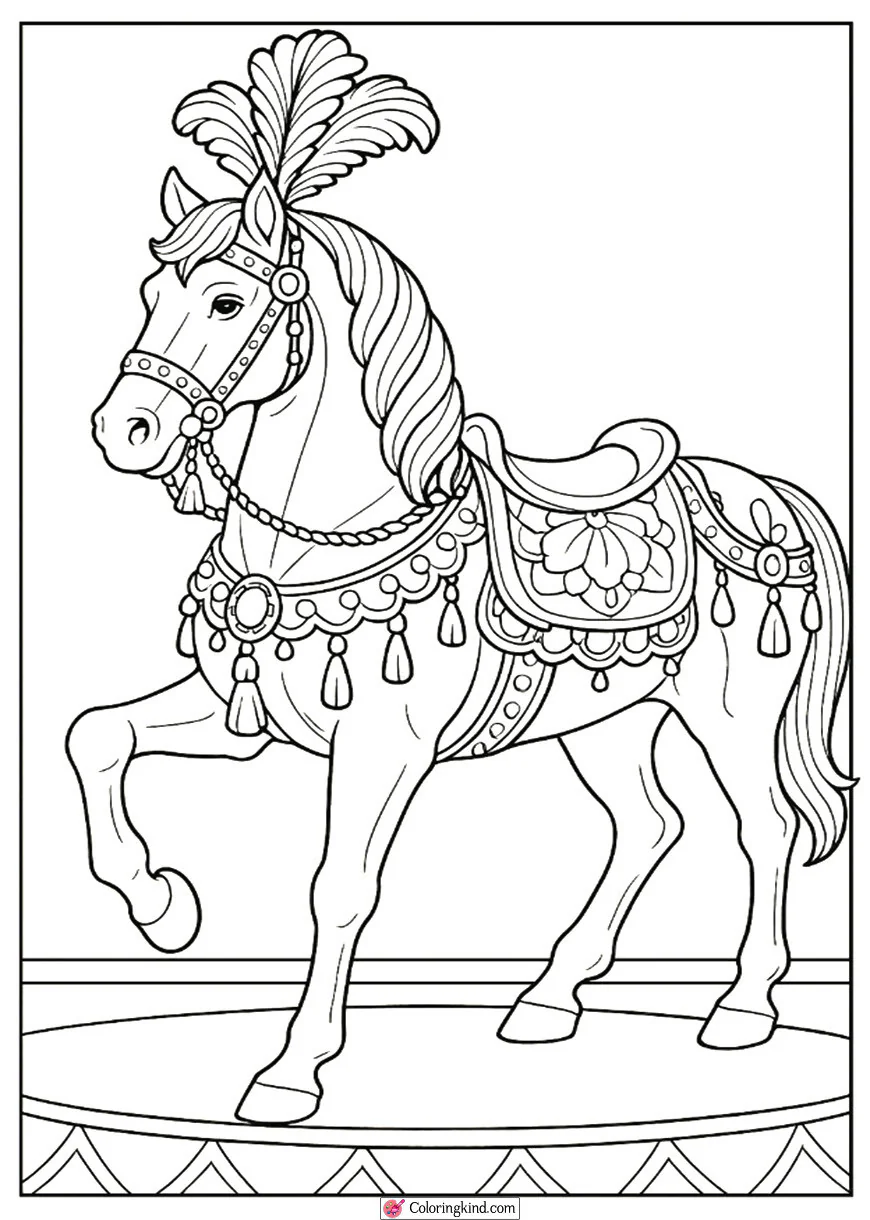 Royal Carriage Horse with Decorations