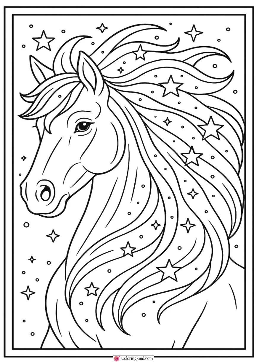 Horse with Starry Galaxy Mane