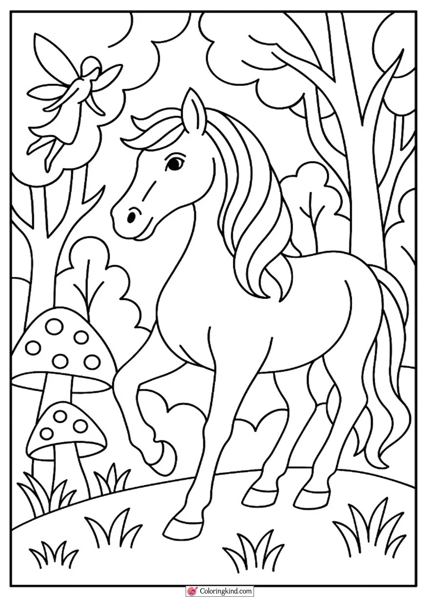 Enchanted Horse in Fairy Forest