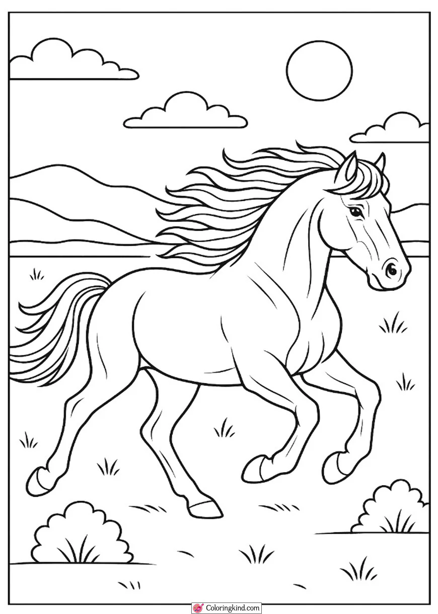 Mustang Chase Across the Plains