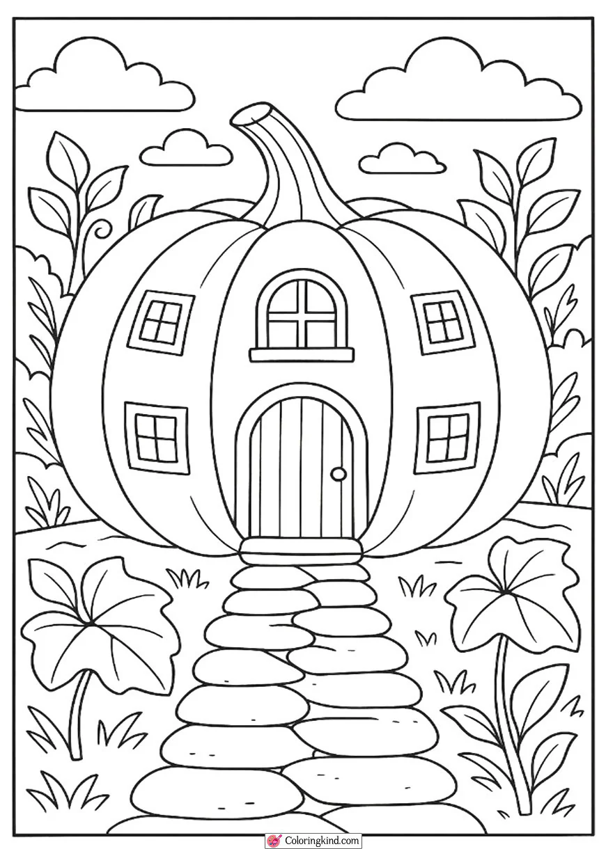 Pumpkin House with Tiny Windows