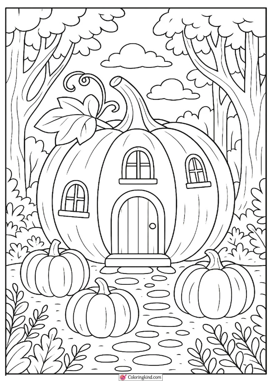 Magical Pumpkin House in the Forest