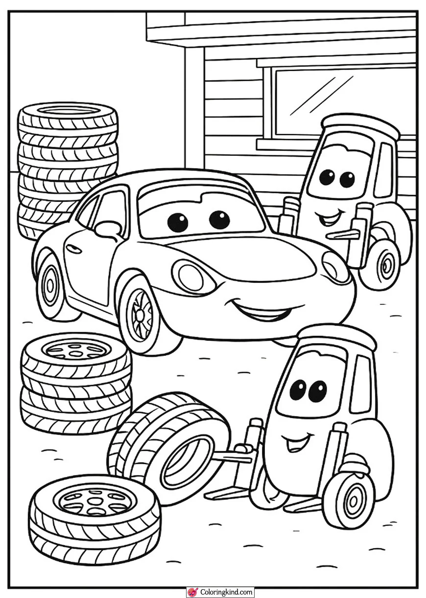 Luigi and Guido Changing Tires