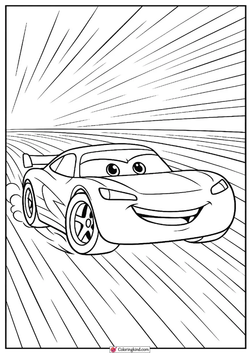 Lightning McQueen Racing at Full Speed
