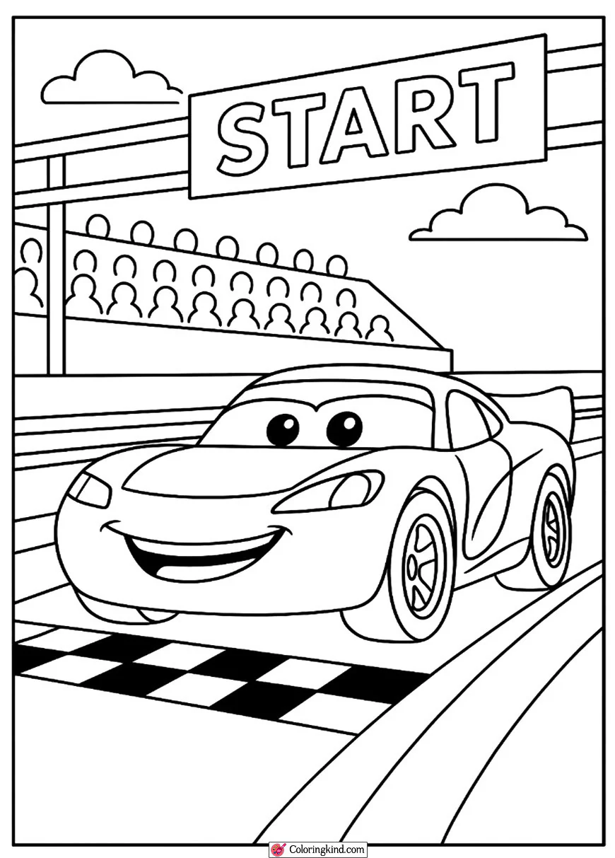 Lightning McQueen Ready to Race Start Line