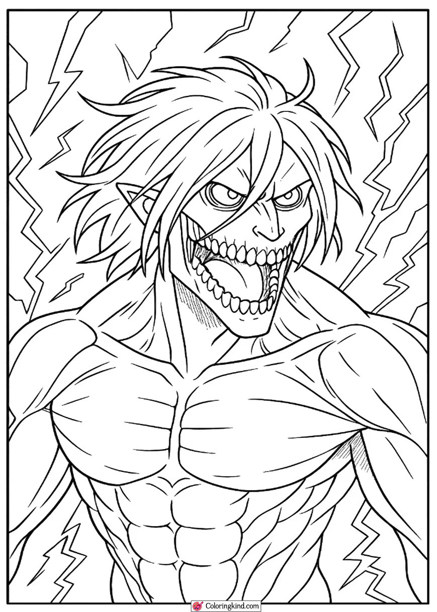 Eren Yeager in Titan Form with Thunder