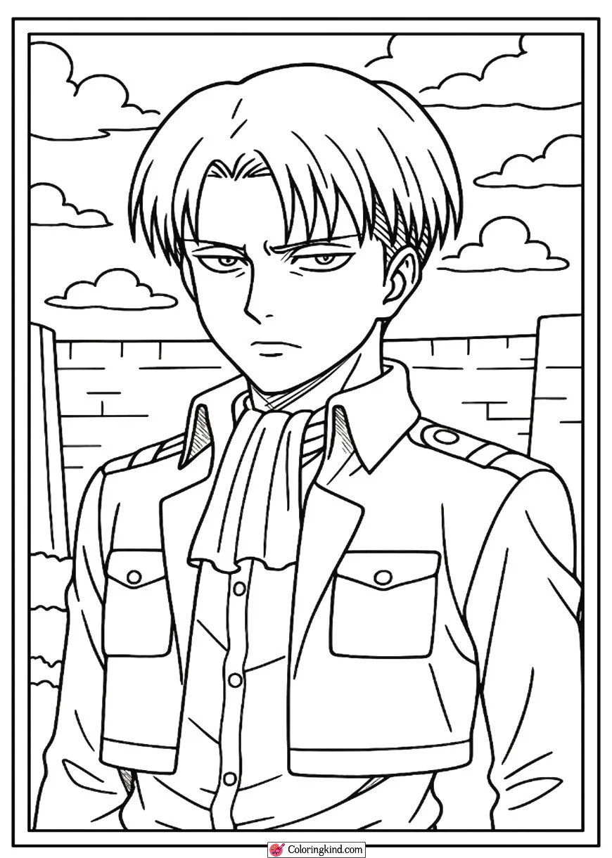 Levi from Attack on Titan with Wall and Sky