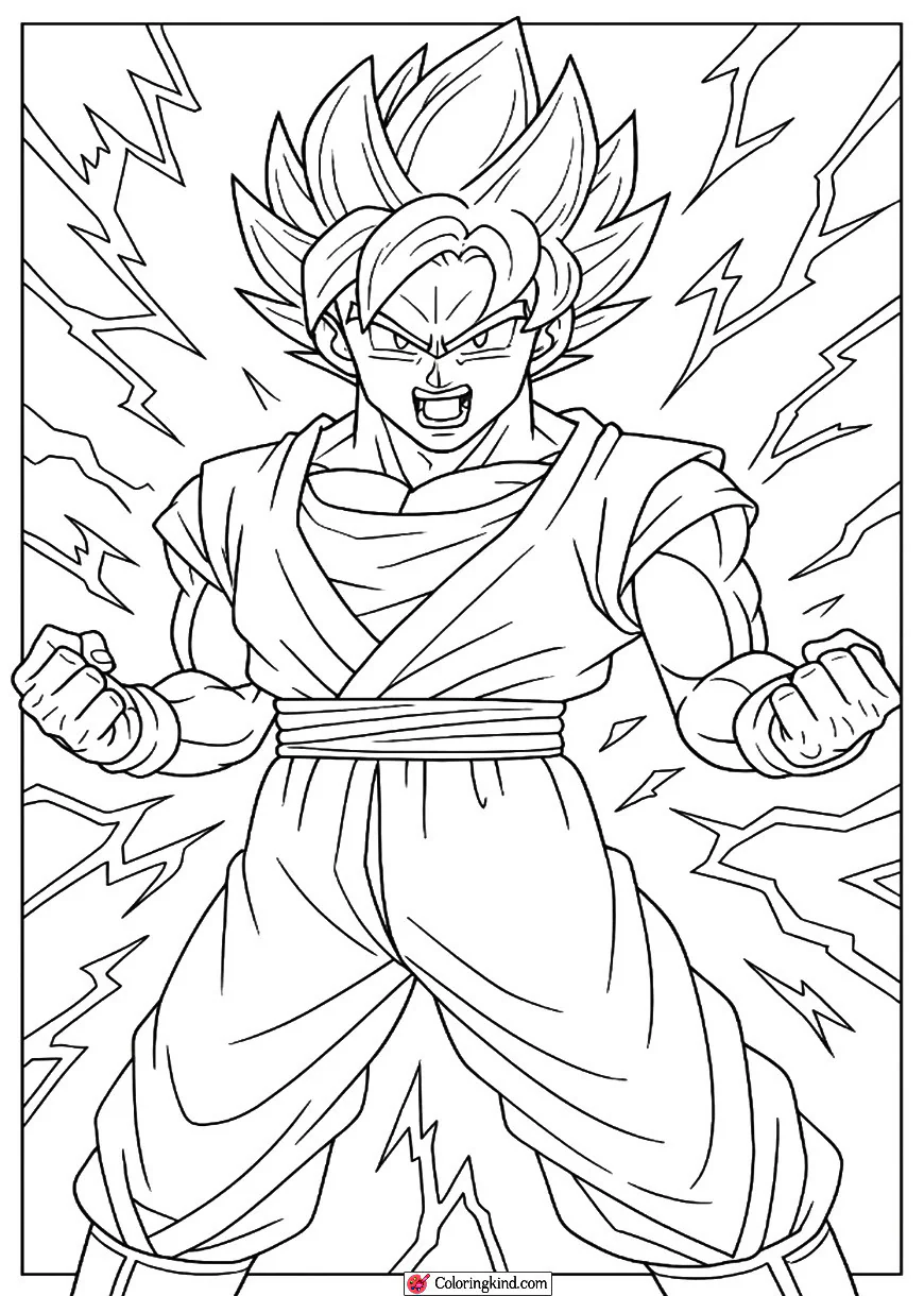 Goku Super Saiyan with Energy Lightning