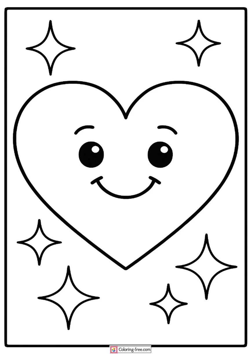 Smiling Heart with Sparkles