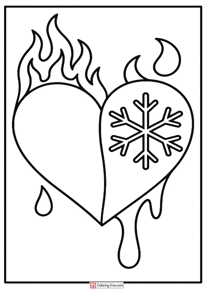 Fire and Ice Heart