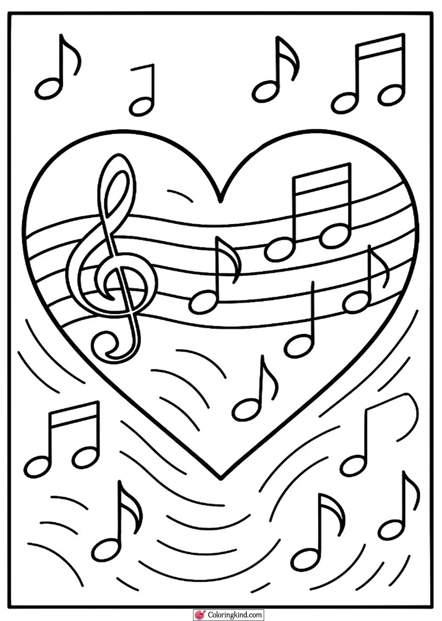 Heart with Music Notes