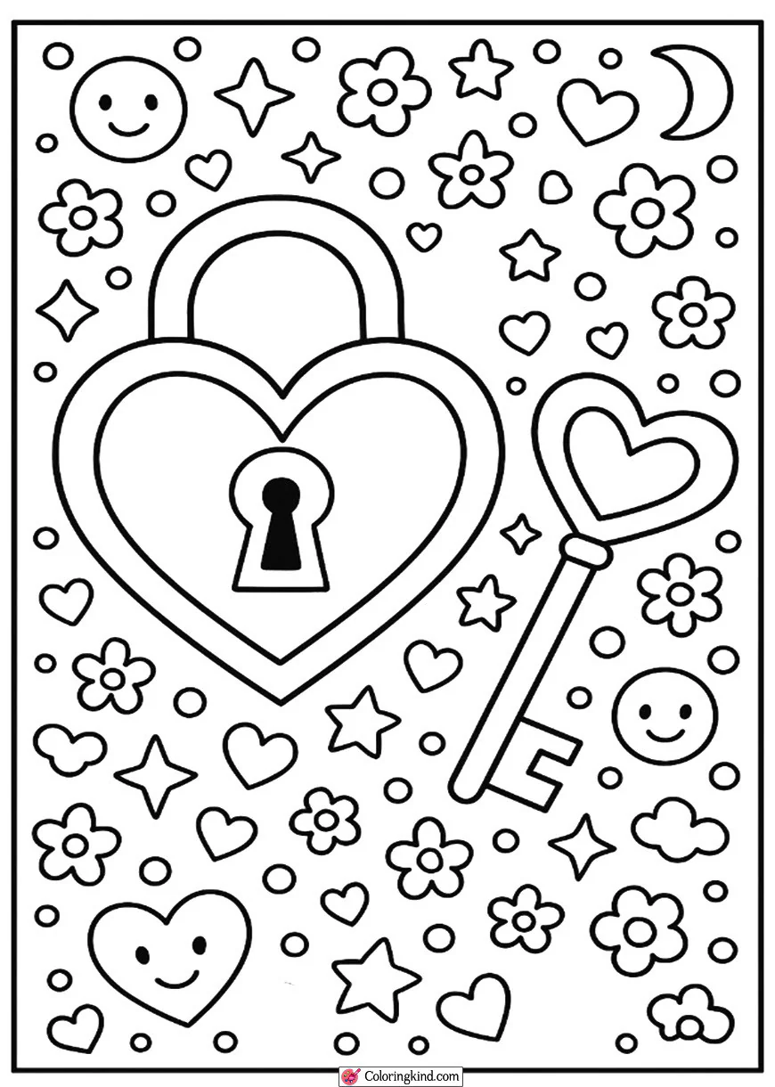 Heart-Shaped Lock and Key