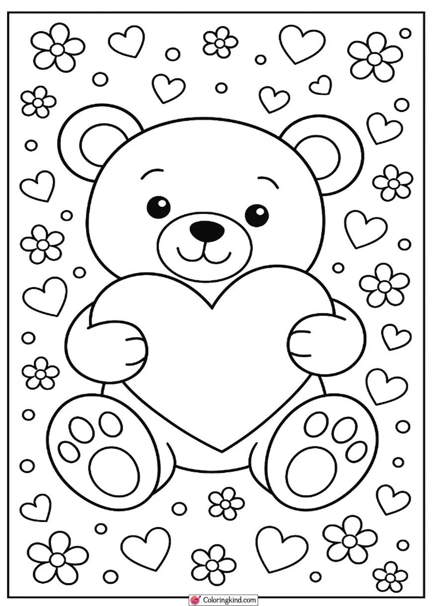 Teddy Bear Holding a Heart