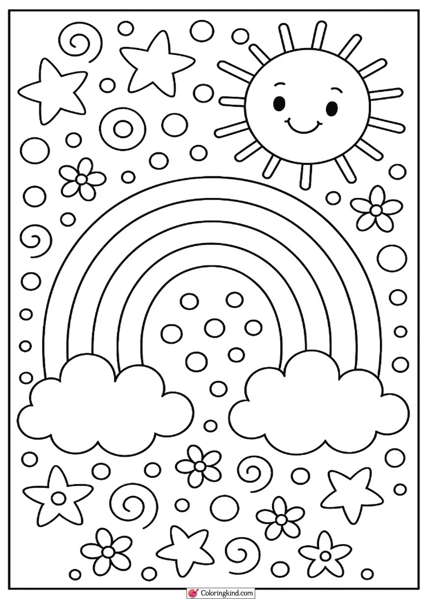 Rainbow with Happy Sun