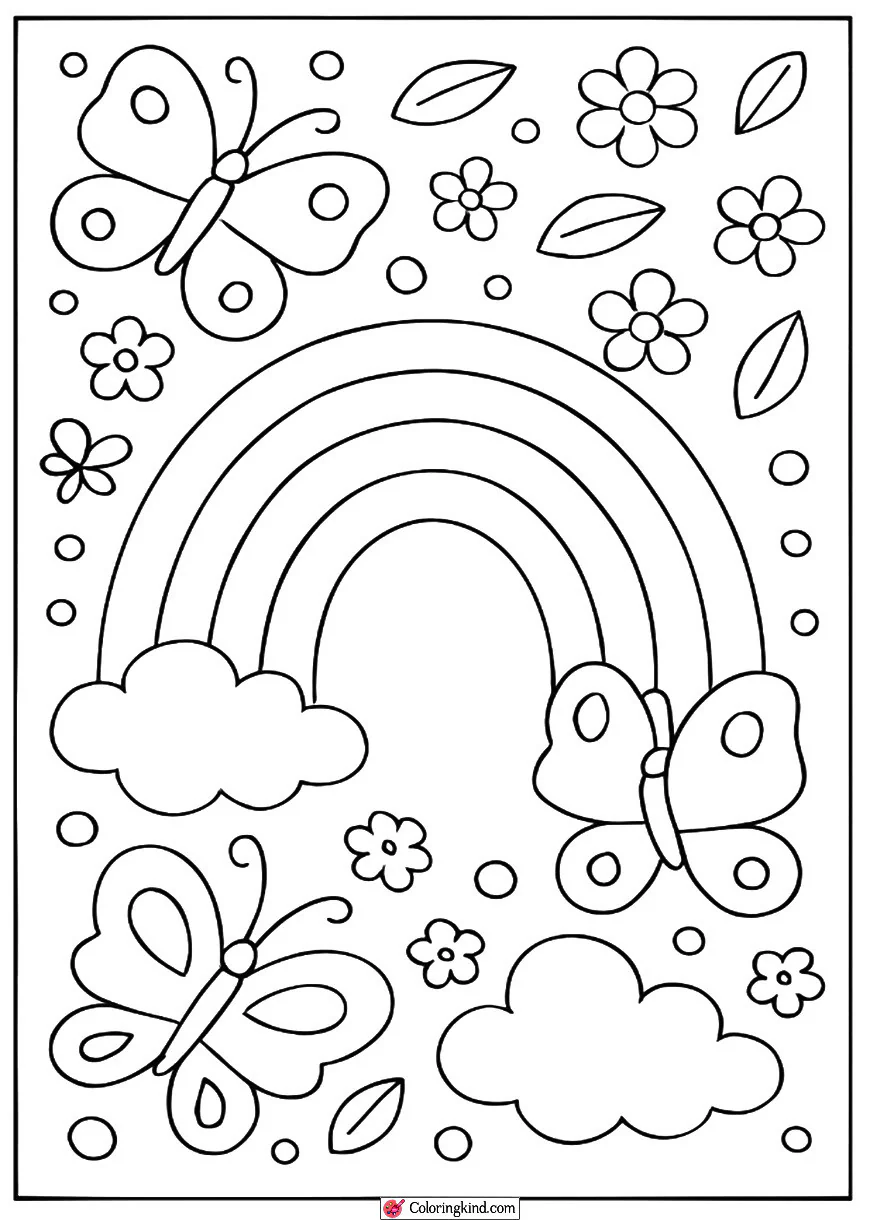 Rainbow with Butterflies