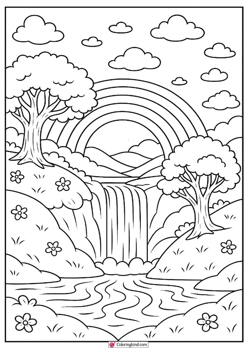 Rainbow and Tree Landscape