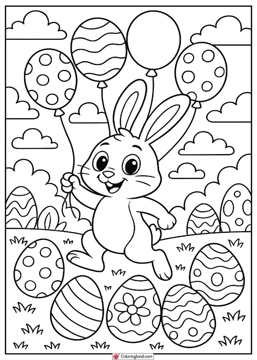 Easter Parade with Balloons and Eggs