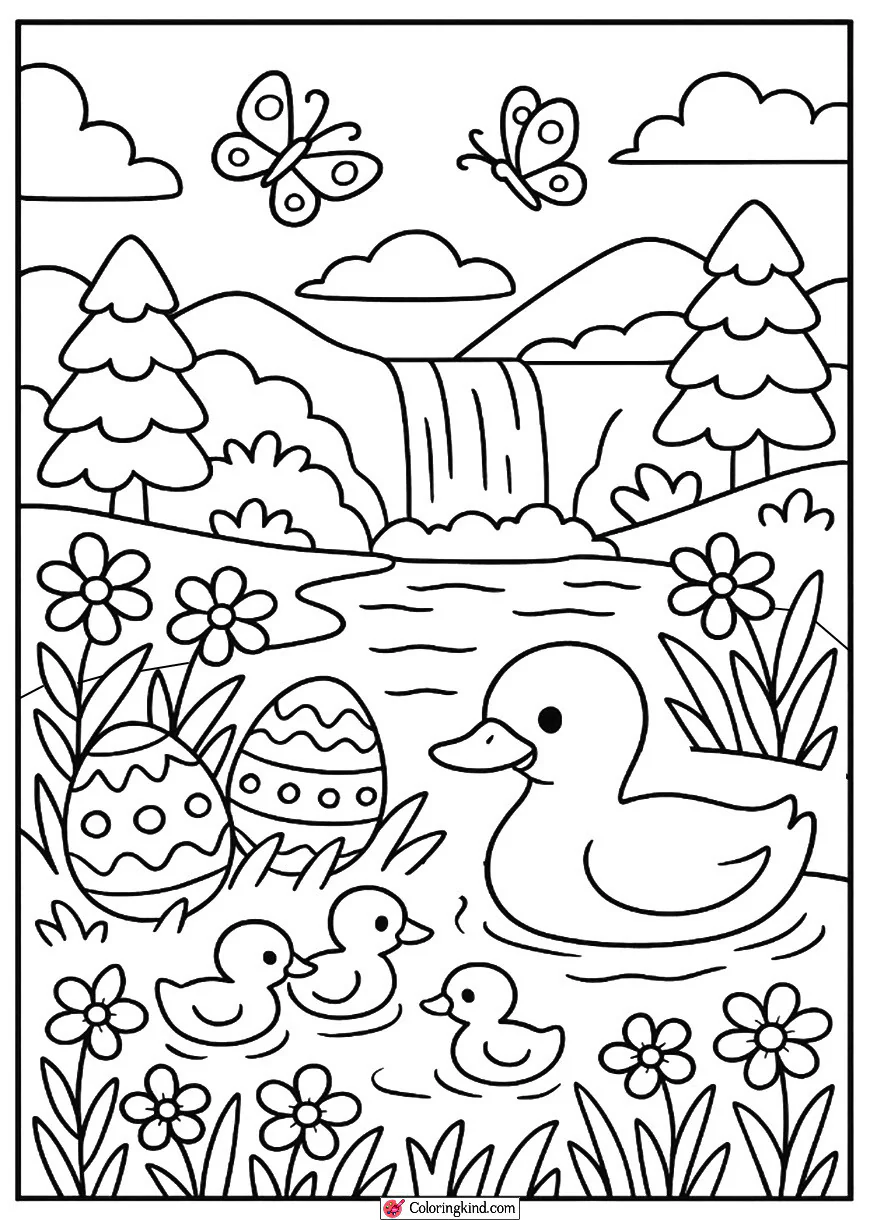 Easter Garden with Butterflies