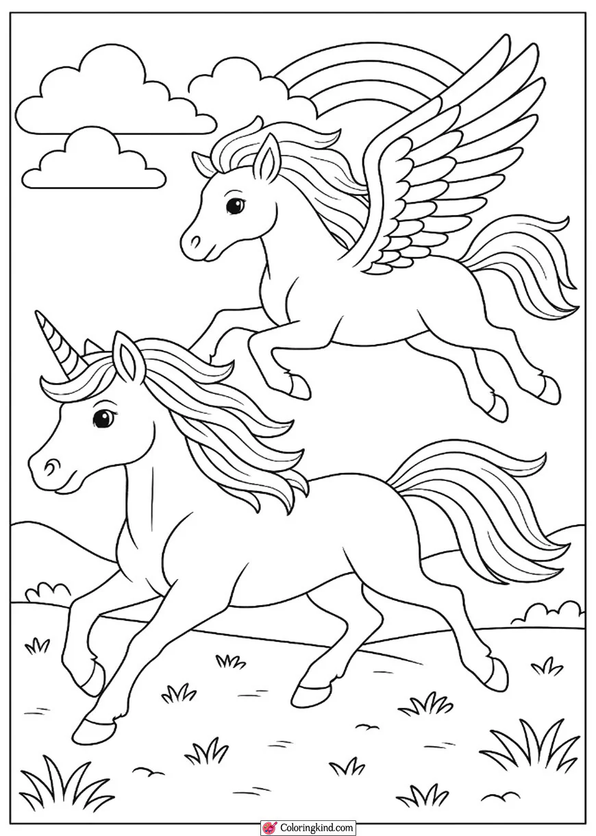 Unicorn Racing with Pegasus