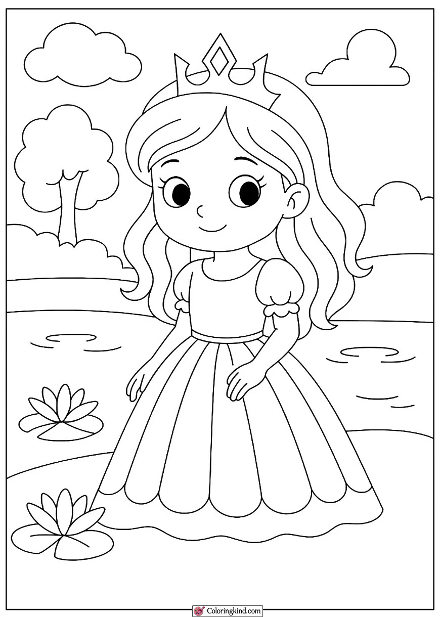 Cute Princess by a Peaceful Lake