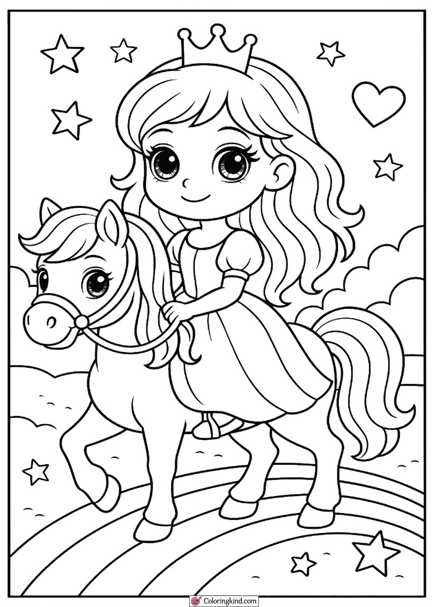Princess Riding a Pony