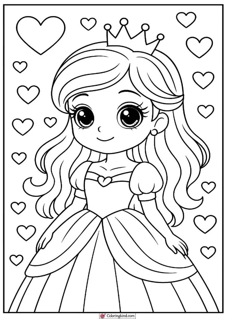 Princess in a Valentine Scene