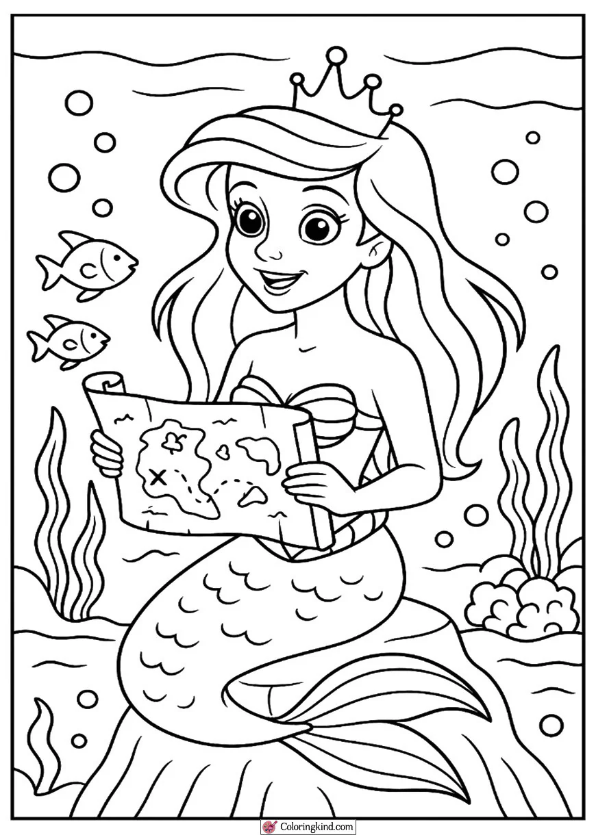 Ariel with a Map of the Ocean