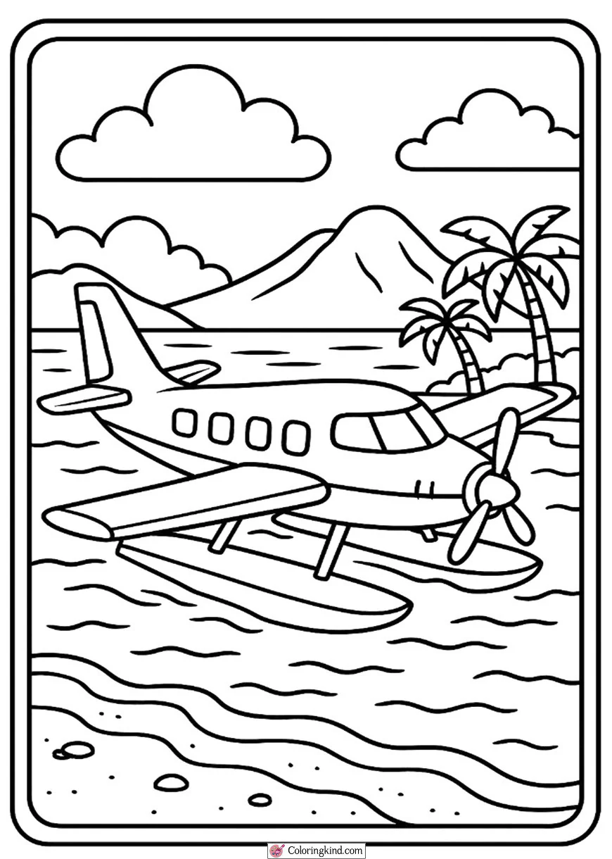 Amphibious Airplane by the Shore