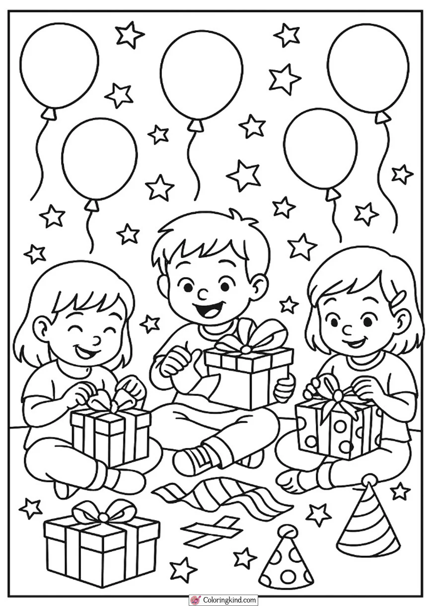 Kids Opening Birthday Gifts