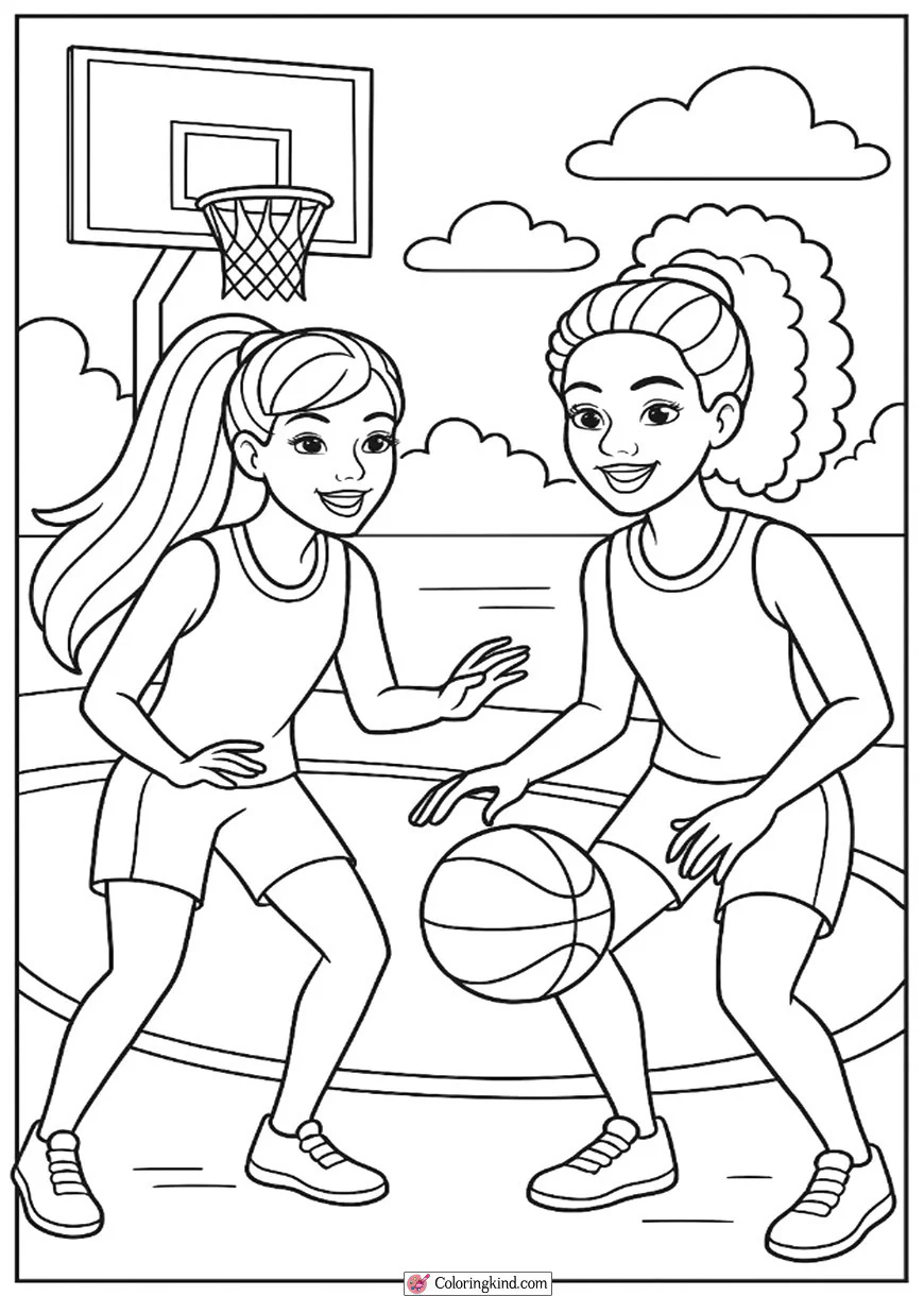 Barbie and Nikki Playing Basketball