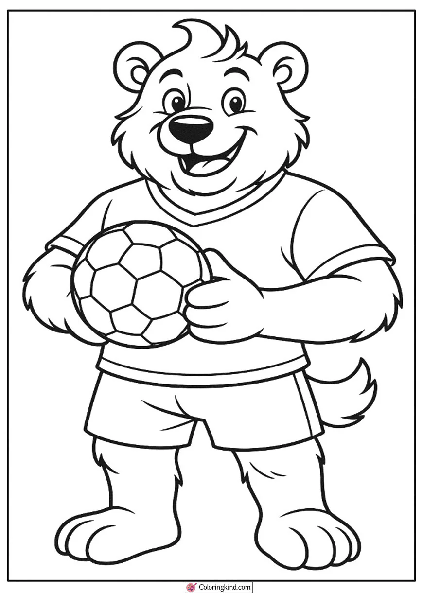 Team Mascot Holding a Football