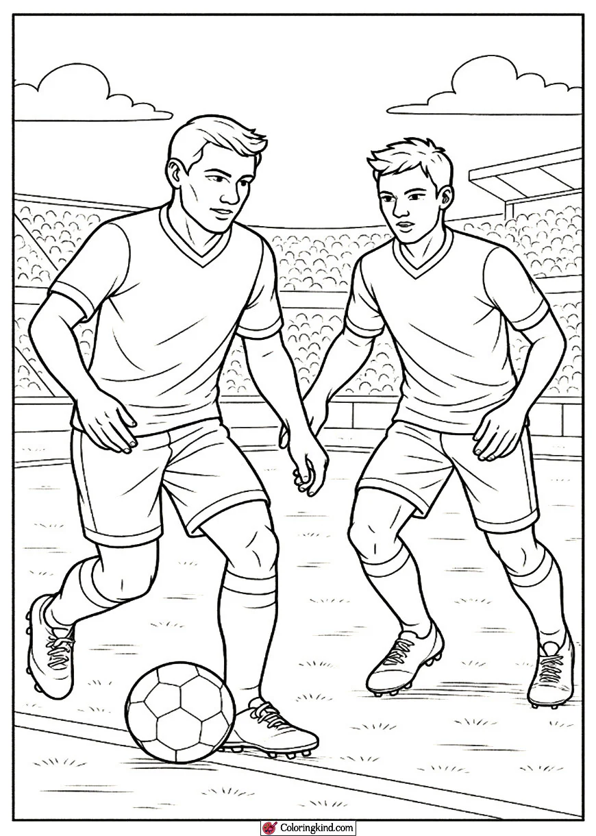 Midfielder Passing the Ball