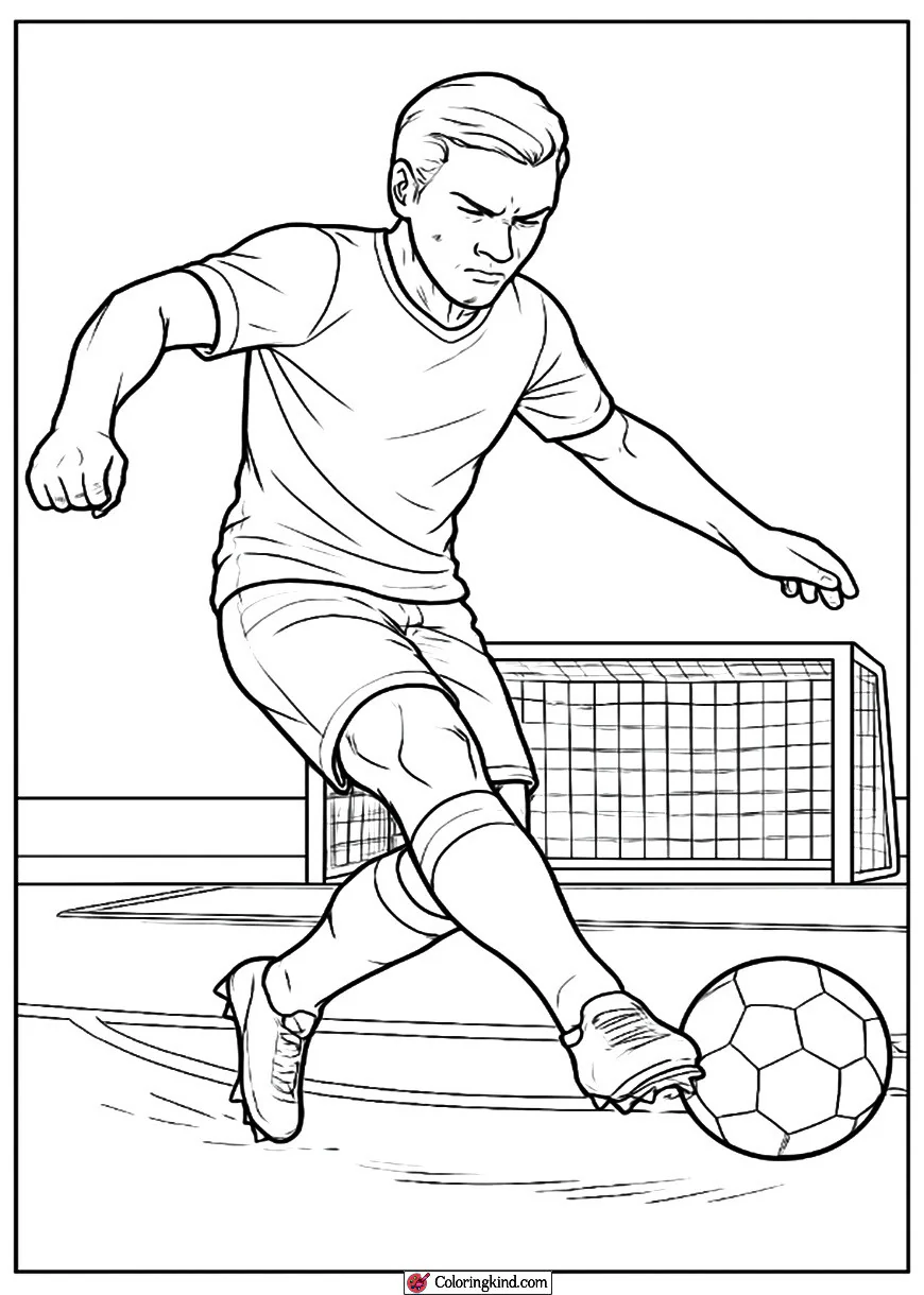 Striker Shooting at Goal