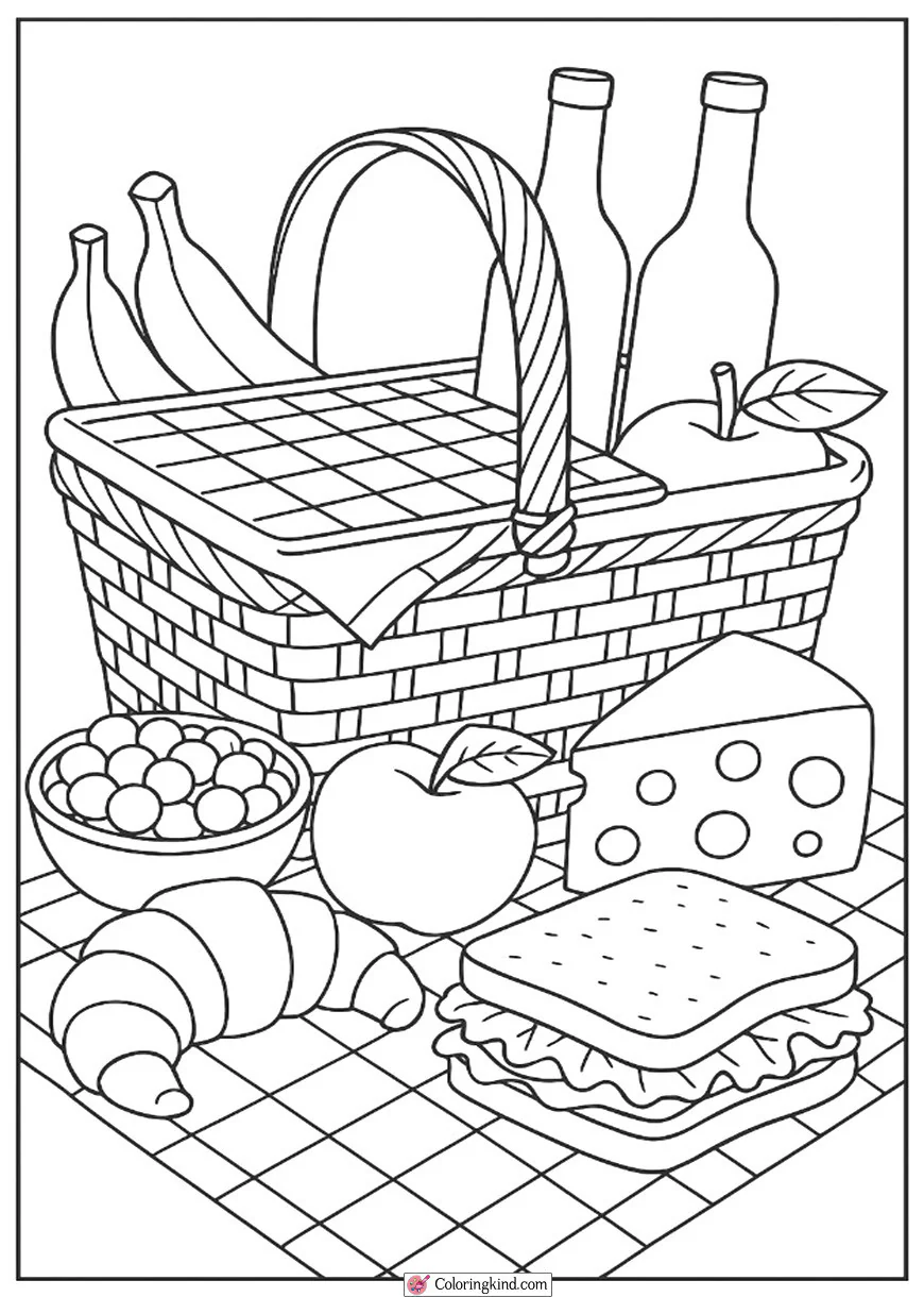 Picnic Basket with Food