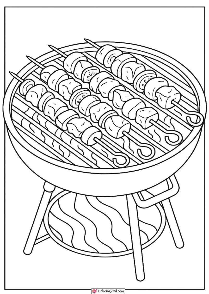 Barbecue Grill with Skewers
